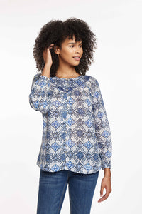 PENELOPE TOP - HAVANA WEDGEWOOD