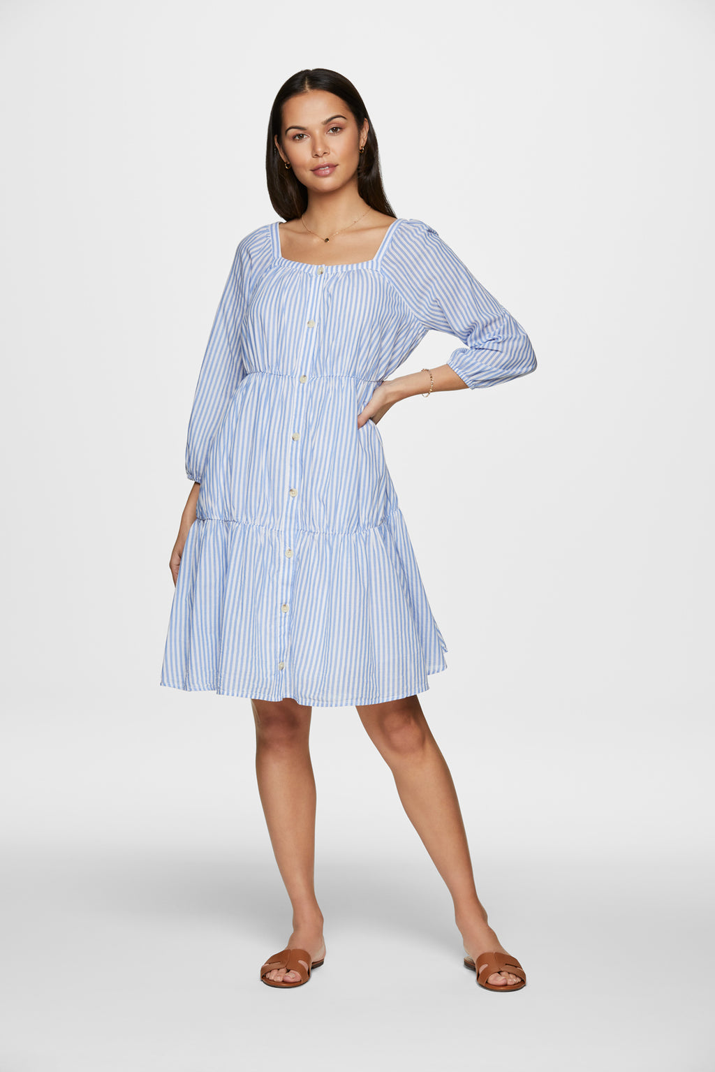 ELODIE DRESS - ART BLUE