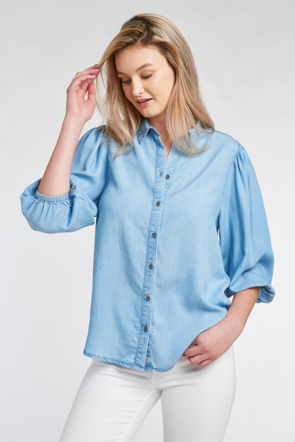 ISOBEL SHIRT - MEDIUM WASH